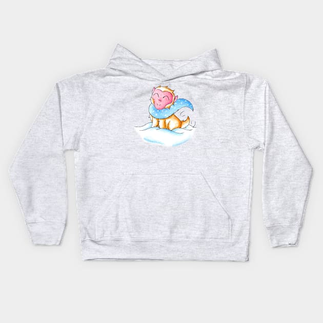 Snowy Monkey Kids Hoodie by KristenOKeefeArt